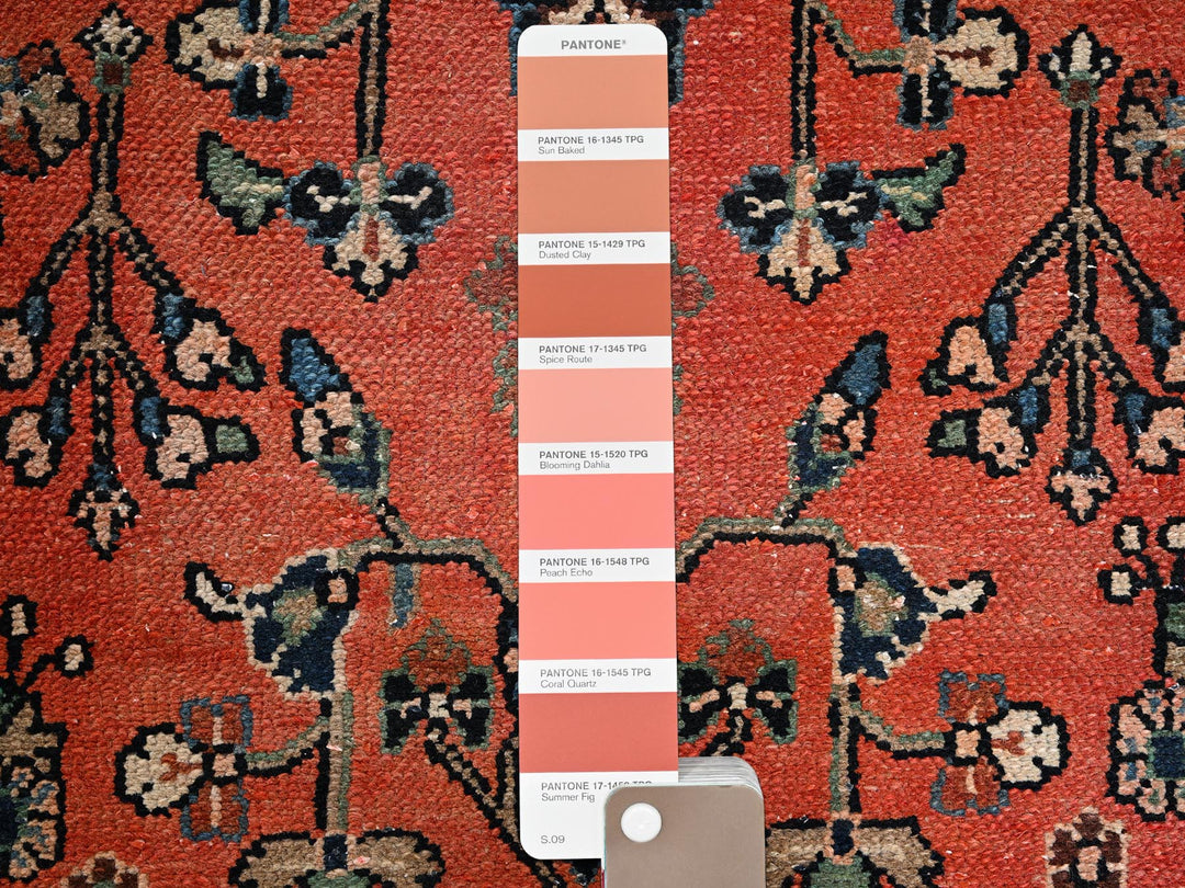 2'9" x 12'2" Vintage Hand Knotted Orange Wool Runner Oriental Rug - MOA1022219