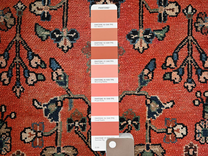2'9" x 12'2" Vintage Hand Knotted Orange Wool Runner Oriental Rug - MOA1022219