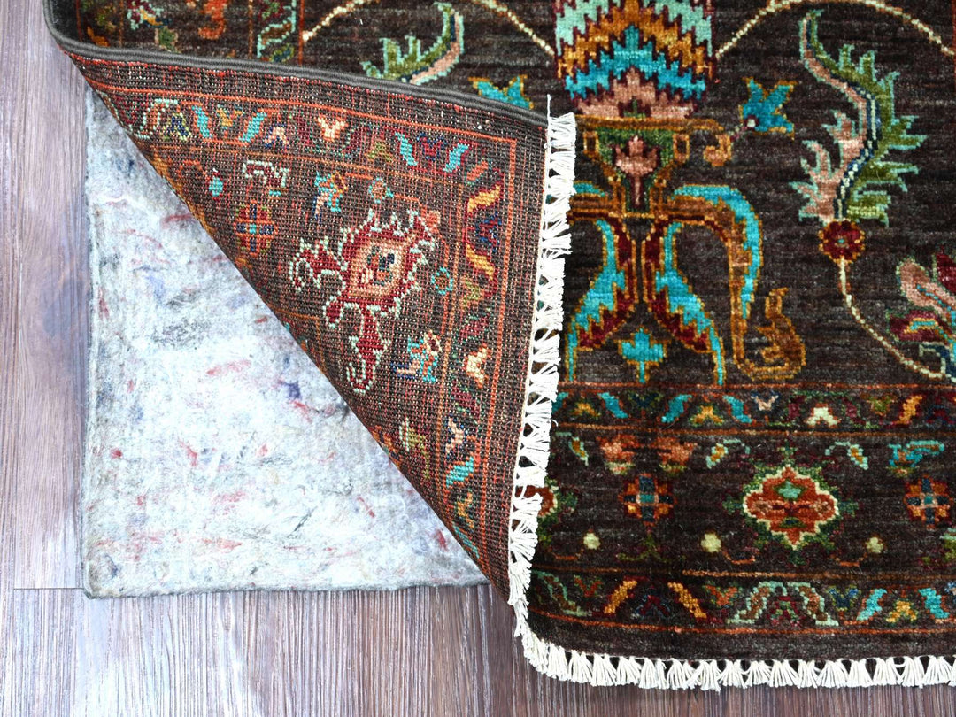 2'8" x 3'8" New Hand Knotted Brown Wool Rectangle Oriental Rug - MOA10222200