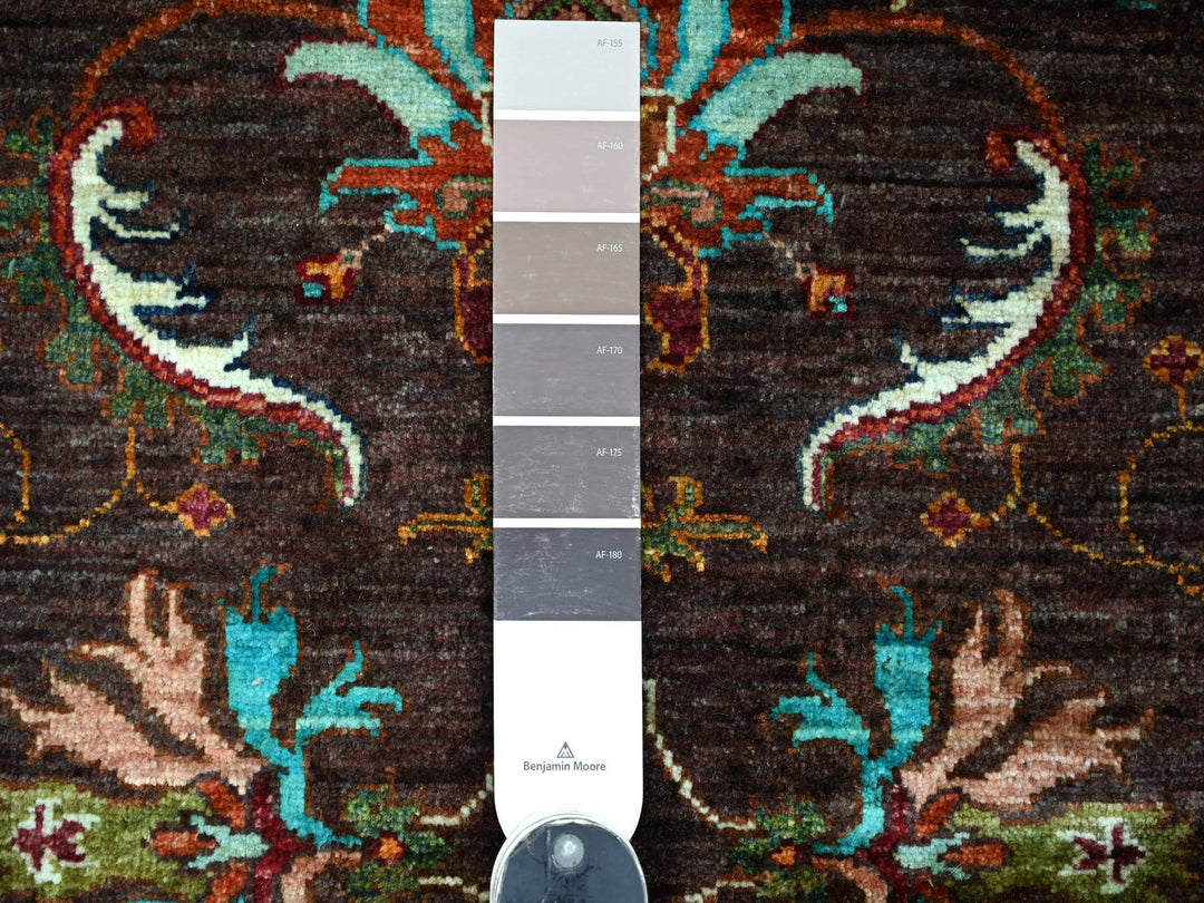2'8" x 3'8" New Hand Knotted Brown Wool Rectangle Oriental Rug - MOA10222200