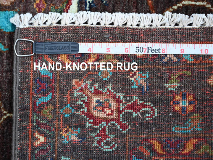 2'8" x 3'8" New Hand Knotted Brown Wool Rectangle Oriental Rug - MOA10222200
