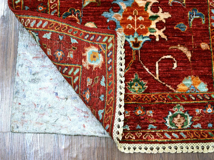 2'9" x 8'3" New Hand Knotted Red Wool Runner Oriental Rug - MOA10222202