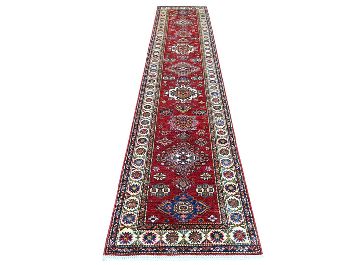 2'8" x 12'10" New Hand Knotted Red Wool Runner Oriental Rug - MOA10222203