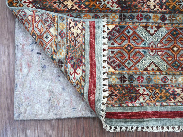2'10" x 4'0" New Hand Knotted Grey Wool Rectangle Oriental Rug - MOA10222204