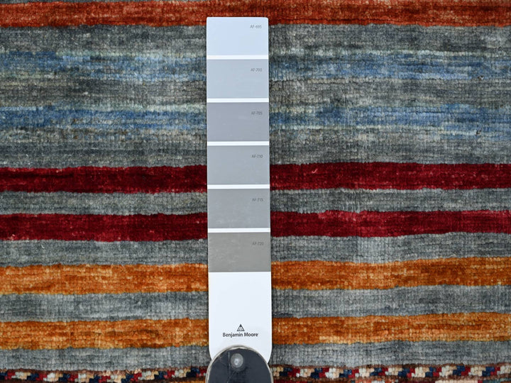 2'10" x 4'0" New Hand Knotted Grey Wool Rectangle Oriental Rug - MOA10222204