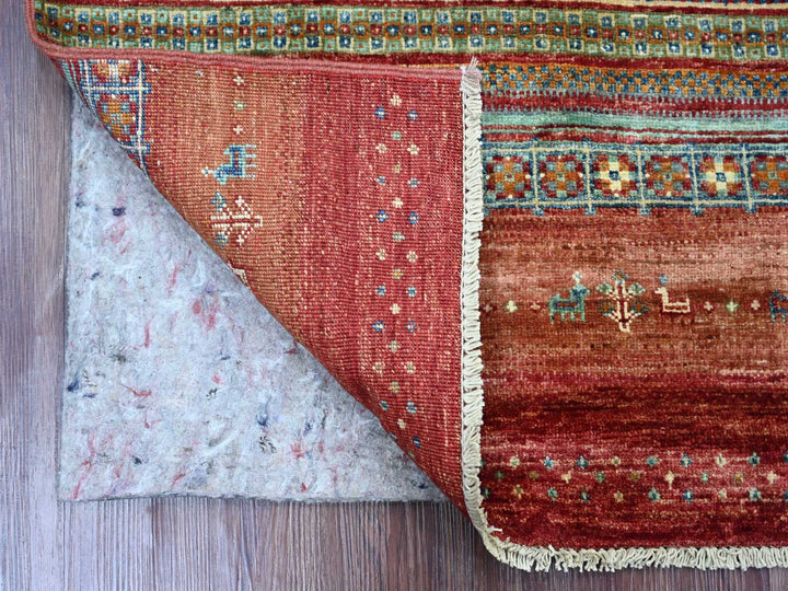 2'7" x 5'0" New Hand Knotted Red Wool Rectangle Oriental Rug - MOA10222205
