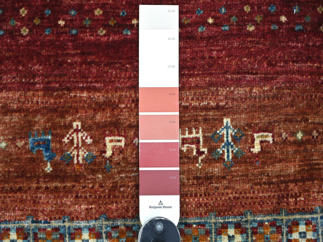 2'7" x 5'0" New Hand Knotted Red Wool Rectangle Oriental Rug - MOA10222205