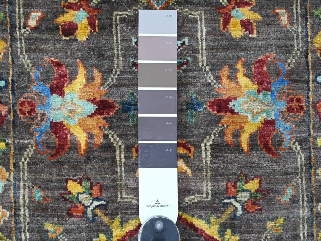 2'9" x 3'11" New Hand Knotted Grey Wool Rectangle Oriental Rug - MOA10222206