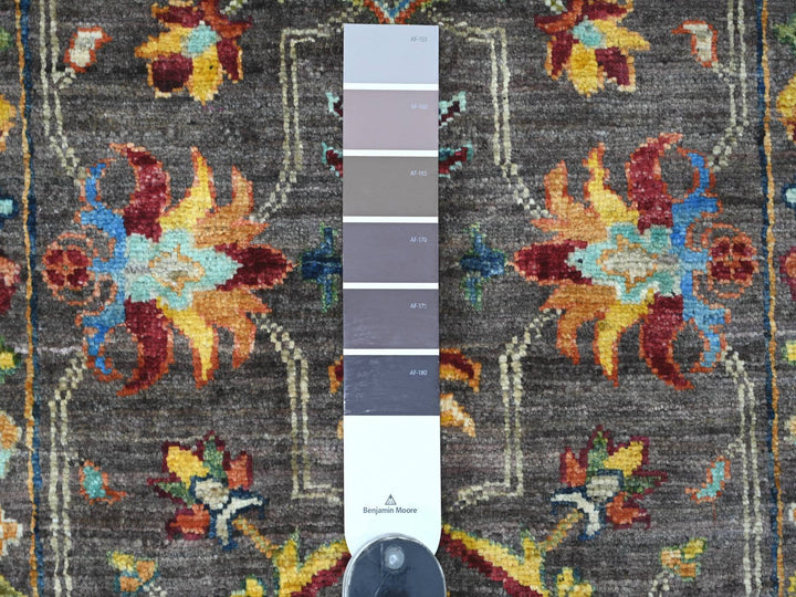 2'9" x 3'11" New Hand Knotted Grey Wool Rectangle Oriental Rug - MOA10222206