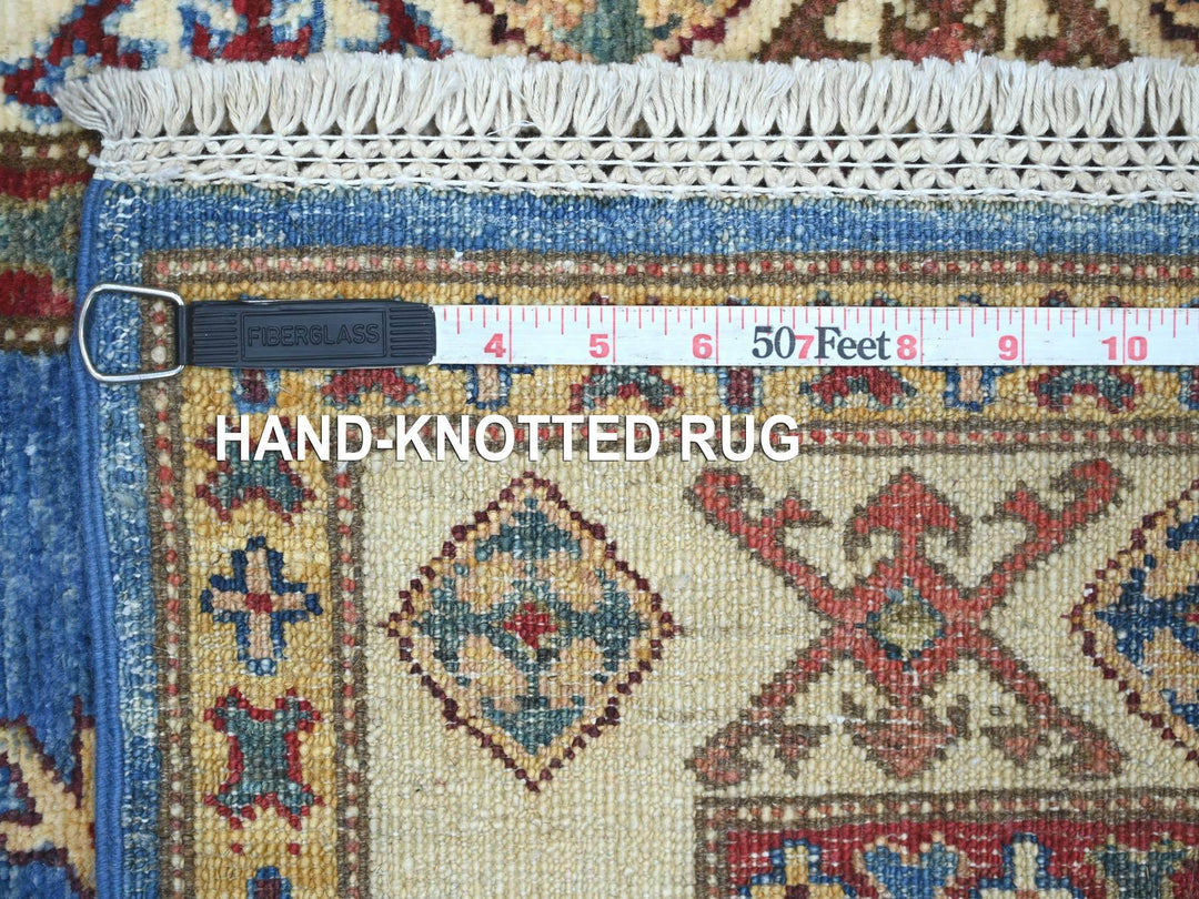 2'6" x 12'11" New Hand Knotted Blue Wool Runner Oriental Rug - MOA10222207
