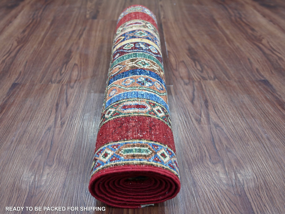 2'0" x 6'1" New Hand Knotted Red Wool Runner Oriental Rug - MOA10222208