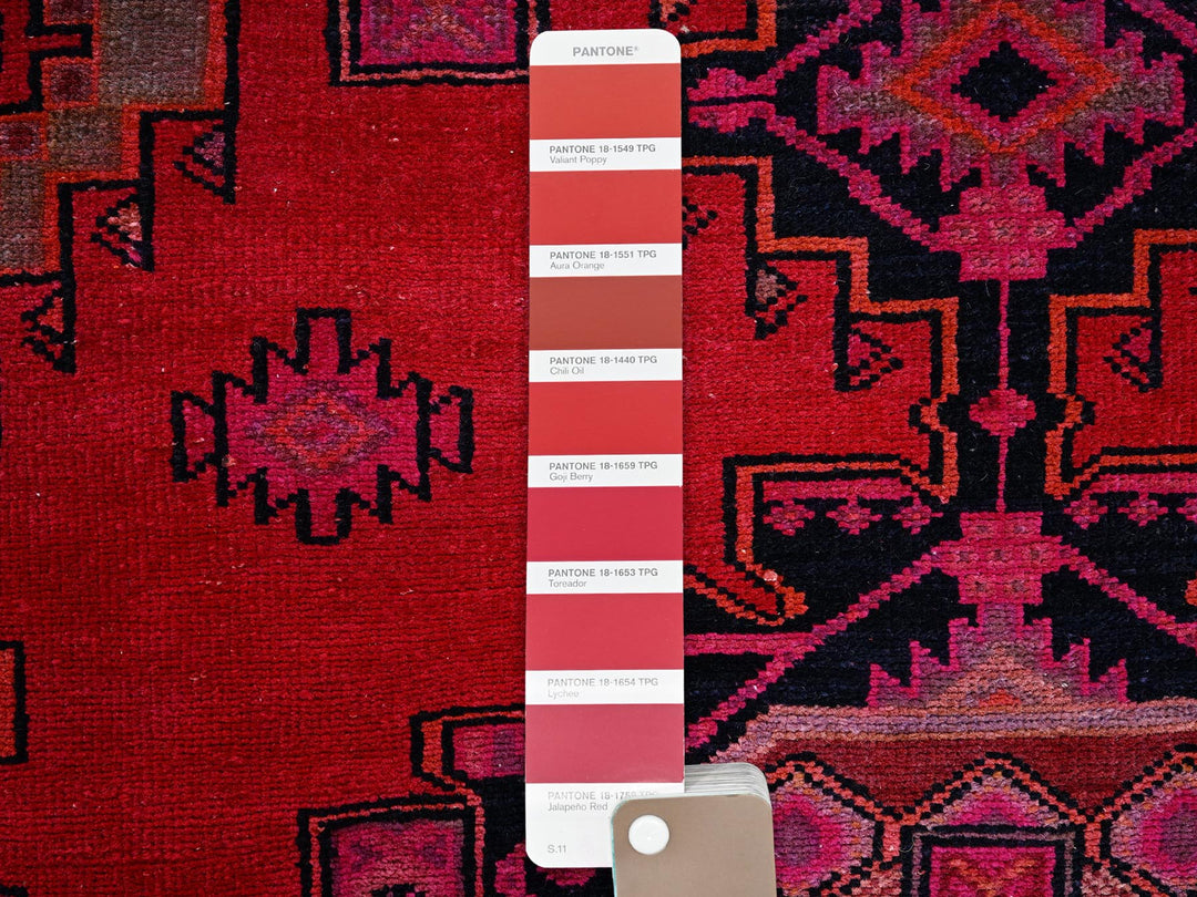 3'1" x 12'4" Vintage Hand Knotted Red Wool Runner Oriental Rug - MOA1022220