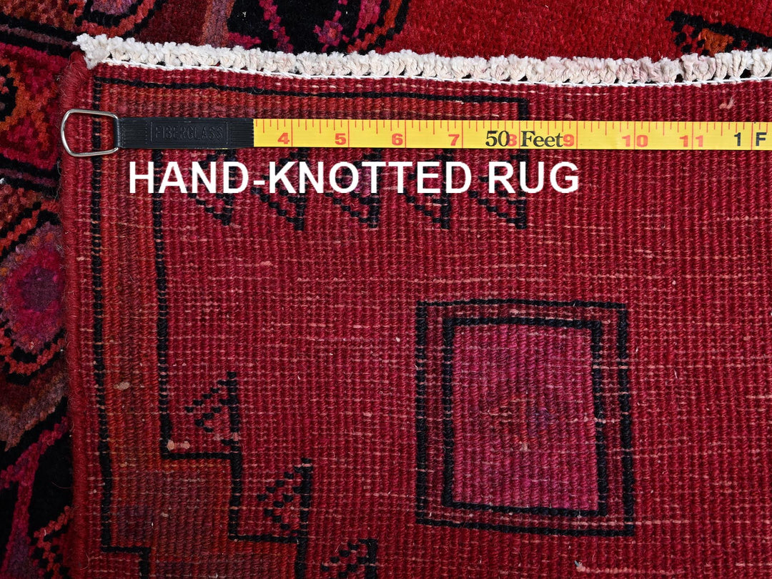 3'1" x 12'4" Vintage Hand Knotted Red Wool Runner Oriental Rug - MOA1022220