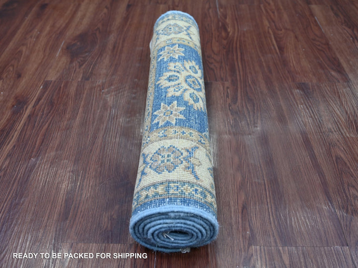 2'0" x 5'8" New Hand Knotted Blue Wool Runner Oriental Rug - MOA10222212