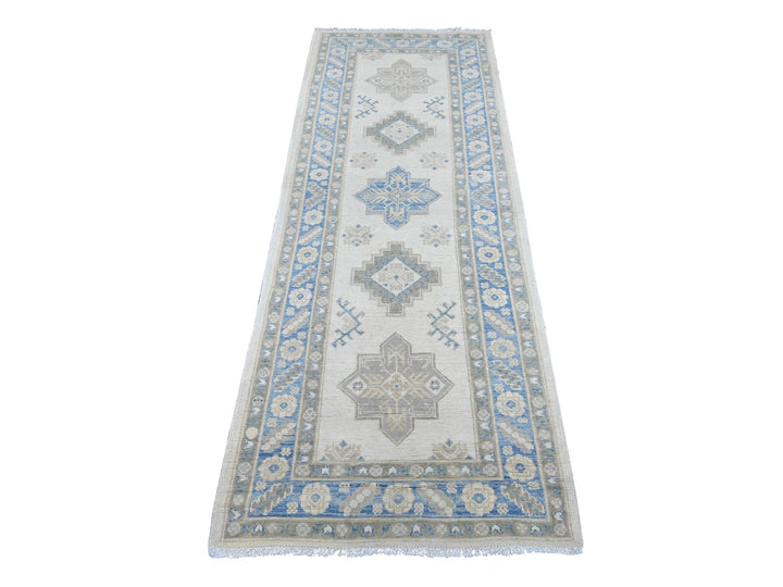 2'10" x 7'8" New Hand Knotted Ivory Wool Runner Oriental Rug - MOA10222213