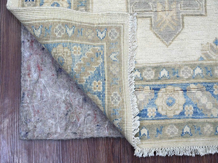 2'10" x 7'8" New Hand Knotted Ivory Wool Runner Oriental Rug - MOA10222213