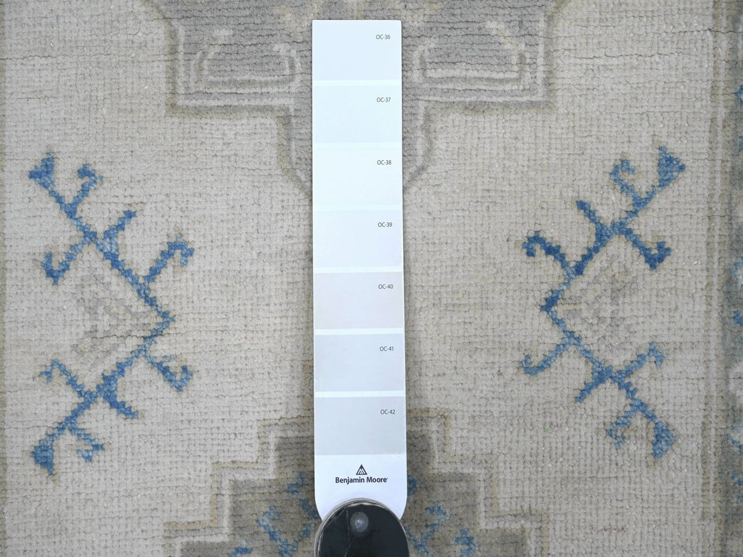2'10" x 7'8" New Hand Knotted Ivory Wool Runner Oriental Rug - MOA10222213