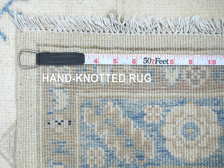 2'10" x 7'8" New Hand Knotted Ivory Wool Runner Oriental Rug - MOA10222213