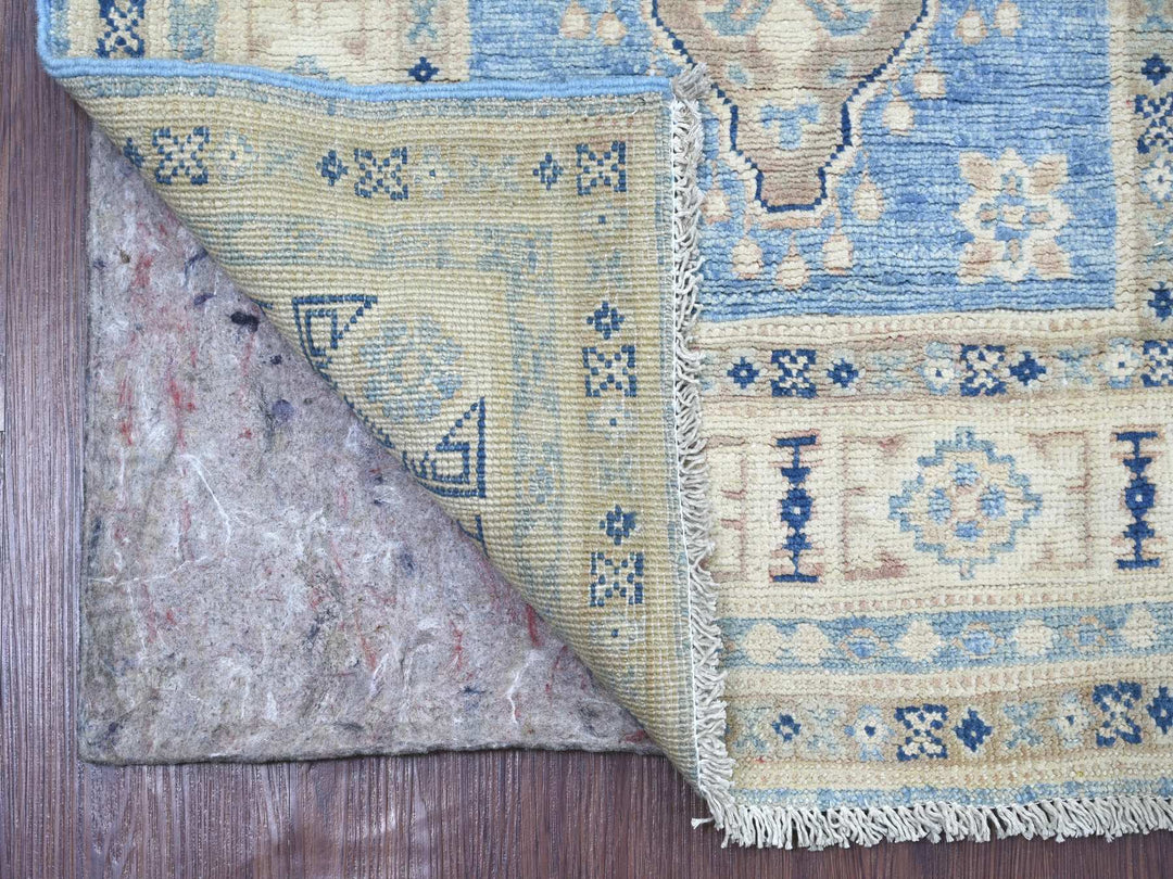 2'8" x 9'7" New Hand Knotted Blue Wool Runner Oriental Rug - MOA10222214