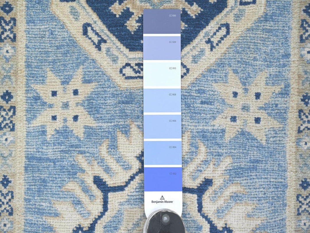 2'8" x 9'7" New Hand Knotted Blue Wool Runner Oriental Rug - MOA10222214
