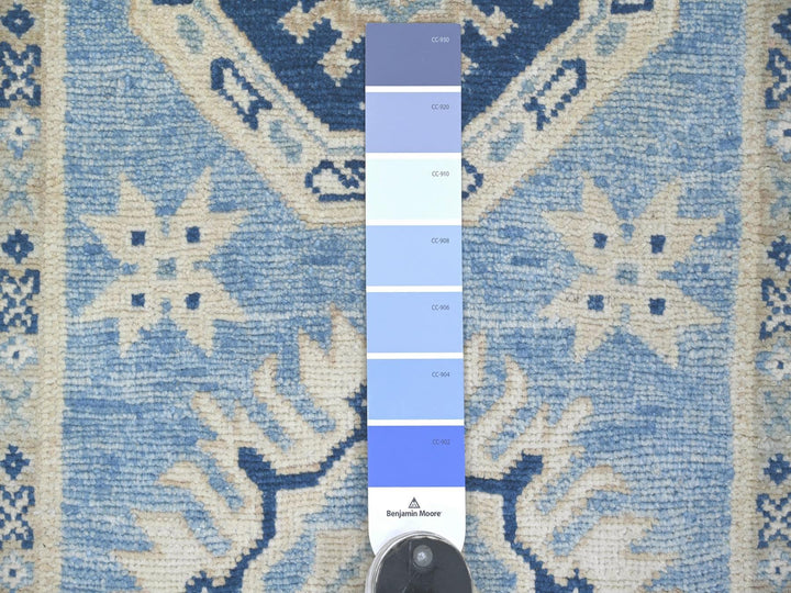 2'8" x 9'7" New Hand Knotted Blue Wool Runner Oriental Rug - MOA10222214