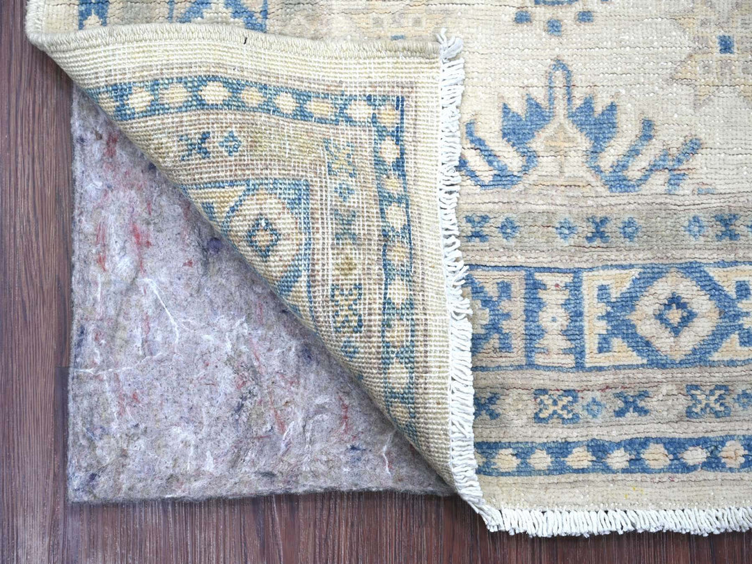 2'6" x 5'3" New Hand Knotted Ivory Wool Runner Oriental Rug - MOA10222215