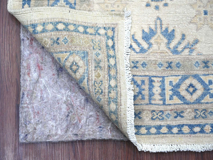 2'6" x 5'3" New Hand Knotted Ivory Wool Runner Oriental Rug - MOA10222215