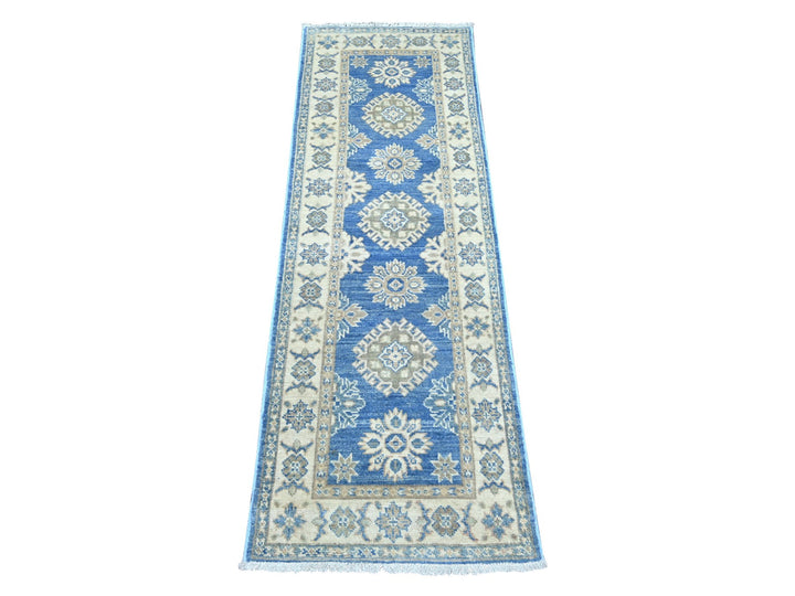 1'11" x 5'7" New Hand Knotted Blue Wool Runner Oriental Rug - MOA10222216