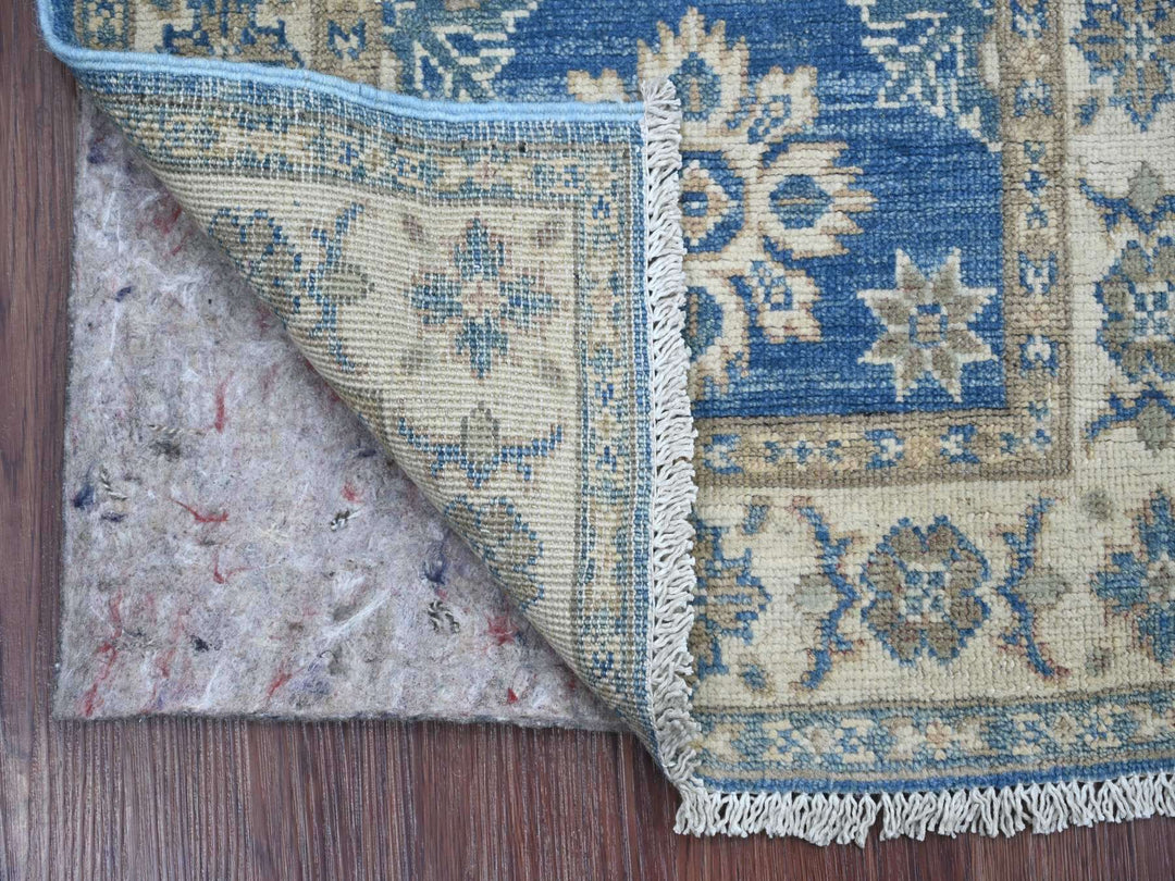 1'11" x 5'7" New Hand Knotted Blue Wool Runner Oriental Rug - MOA10222216