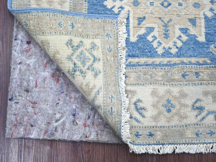 2'9" x 4'2" New Hand Knotted Blue Wool Rectangle Oriental Rug - MOA10222217