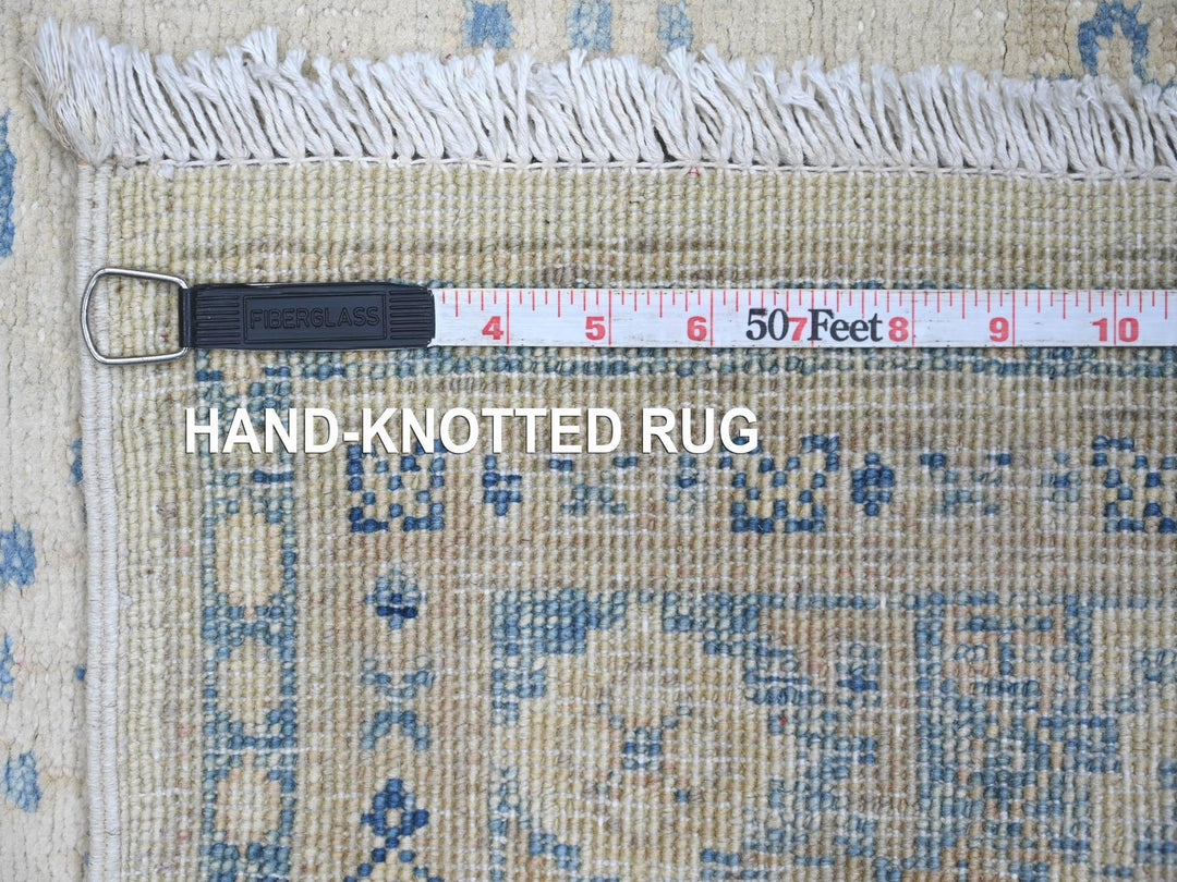 2'9" x 7'7" New Hand Knotted Ivory Wool Runner Oriental Rug - MOA10222218