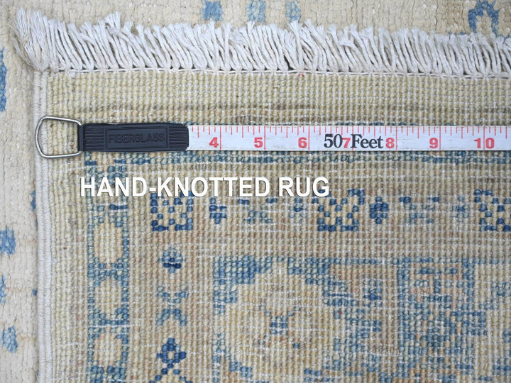 2'9" x 7'7" New Hand Knotted Ivory Wool Runner Oriental Rug - MOA10222218