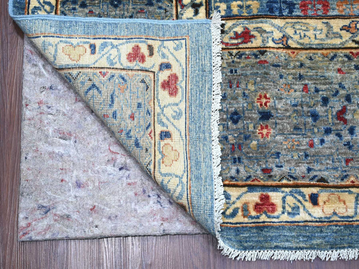 9'11" x 14'1" New Hand Knotted Blue Wool Rectangle Oriental Rug - MOA10222220