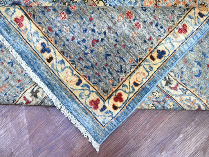 9'11" x 14'1" New Hand Knotted Blue Wool Rectangle Oriental Rug - MOA10222220