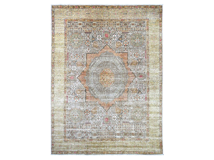 9'11" x 13'0" New Hand Knotted Grey Wool Rectangle Oriental Rug - MOA10222221