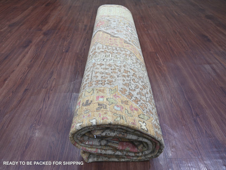 9'11" x 13'0" New Hand Knotted Grey Wool Rectangle Oriental Rug - MOA10222221