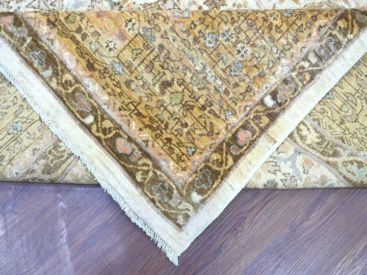 9'10" x 13'9" New Hand Knotted Ivory Wool Rectangle Oriental Rug - MOA10222223