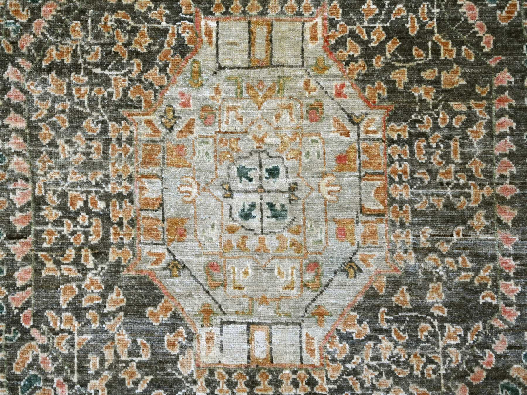 8'11" x 12'0" New Hand Knotted Grey Wool Rectangle Oriental Rug - MOA10222226