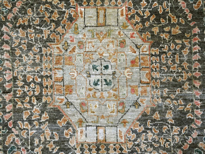 8'11" x 12'0" New Hand Knotted Grey Wool Rectangle Oriental Rug - MOA10222226