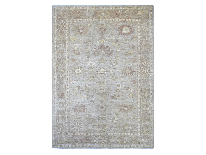 8'8" x 11'11" New Hand Knotted Grey Wool Rectangle Oriental Rug - MOA10222227