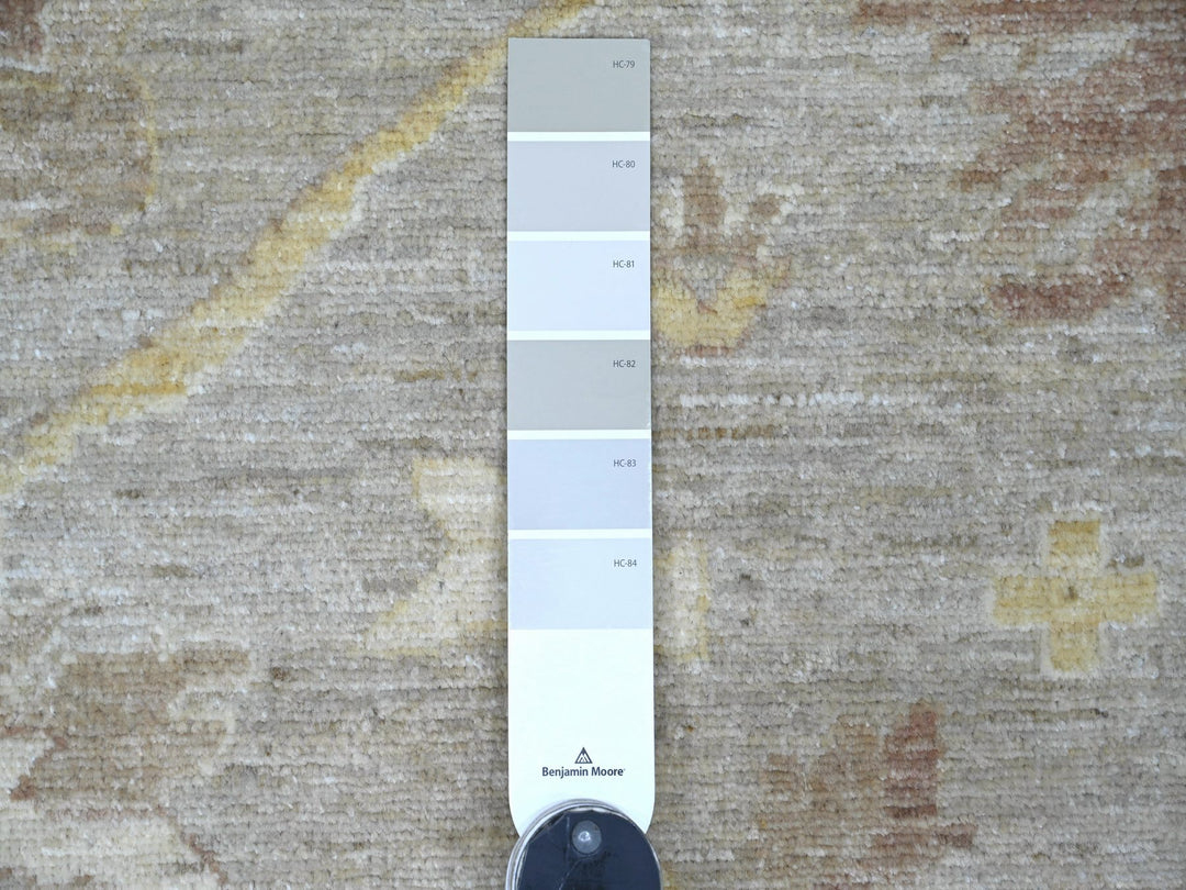 8'8" x 11'11" New Hand Knotted Grey Wool Rectangle Oriental Rug - MOA10222227