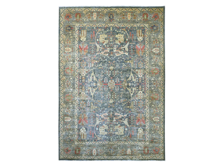 10'0" x 13'9" New Hand Knotted Grey Wool Rectangle Oriental Rug - MOA10222228