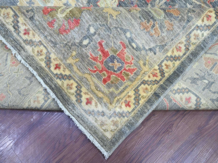 10'0" x 13'9" New Hand Knotted Grey Wool Rectangle Oriental Rug - MOA10222228
