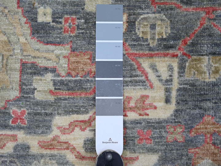 10'0" x 13'9" New Hand Knotted Grey Wool Rectangle Oriental Rug - MOA10222228