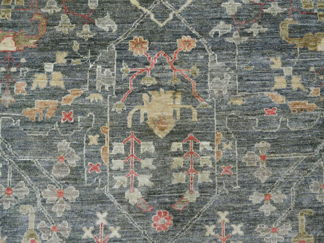 10'0" x 13'9" New Hand Knotted Grey Wool Rectangle Oriental Rug - MOA10222228