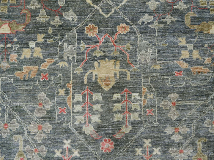 10'0" x 13'9" New Hand Knotted Grey Wool Rectangle Oriental Rug - MOA10222228