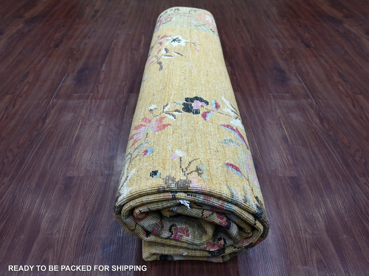 8'0" x 9'7" New Hand Knotted Brown Wool Rectangle Oriental Rug - MOA10222231