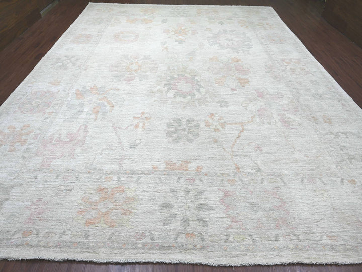 11'9" x 14'6" New Hand Knotted Grey Wool Rectangle Oriental Rug - MOA10222232
