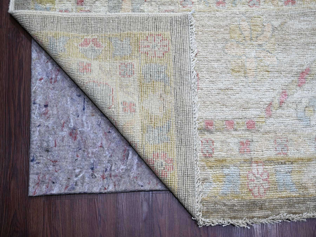 11'9" x 17'7" New Hand Knotted Grey Wool Rectangle Oriental Rug - MOA10222233