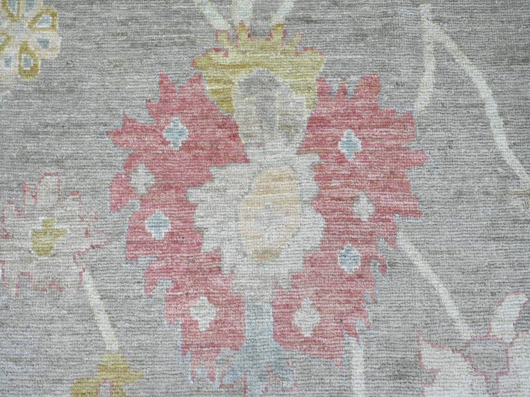 11'9" x 17'7" New Hand Knotted Grey Wool Rectangle Oriental Rug - MOA10222233
